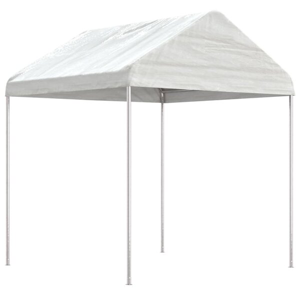 Fehér polietilén pavilon tetővel 15,61 x 2,28 x 2,69 m
