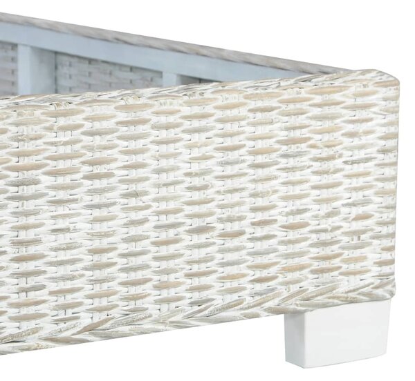 Szürke természetes rattan ágykeret 180 x 200 cm