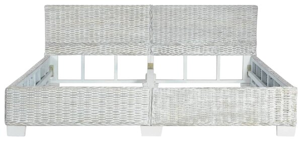 Szürke természetes rattan ágykeret 180 x 200 cm