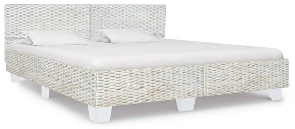 Szürke természetes rattan ágykeret 180 x 200 cm
