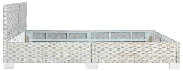 Szürke természetes rattan ágykeret 180 x 200 cm