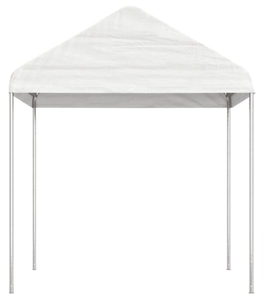 Fehér polietilén pavilon tetővel 8,92 x 2,28 x 2,69 m