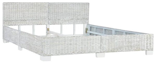 Szürke természetes rattan ágykeret 180 x 200 cm
