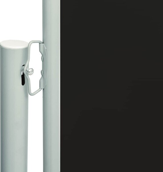 Fekete behúzható oldalsó terasznapellenző 180 x 600 cm
