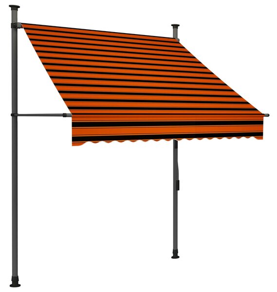 Narancssárga-barna kézzel feltekerhető LED-es napellenző 150 cm