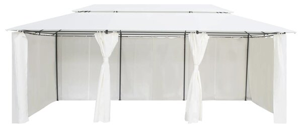 Fehér pavilon függönyökkel 600 x 298 x 270 cm 180 g/m²