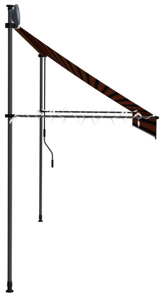 Narancssárga-barna kézzel kihúzható LED-es napellenző 300 cm