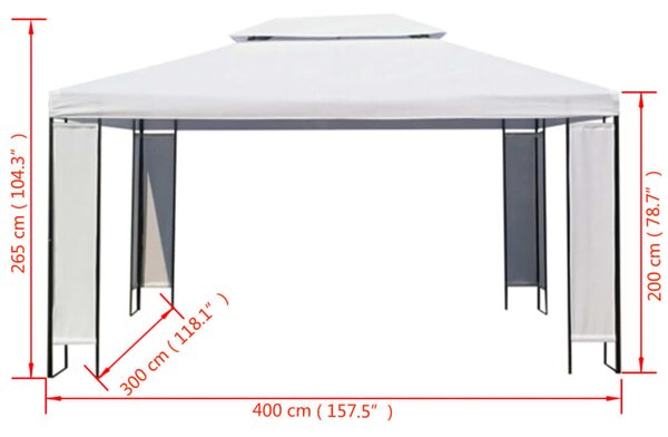 Fehér pavilon 3 x 4 m