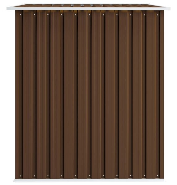 Barna acél kerti fészer 257 x 205 x 178 cm