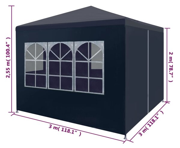 Kék partisátor 3 x 3 m