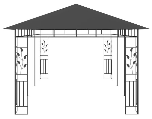 Antracitszürke pavilon szúnyoghálóval 6 x 3 x 2,73 m