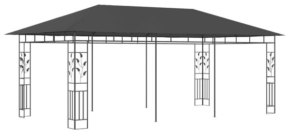 Antracitszürke pavilon szúnyoghálóval 6 x 3 x 2,73 m