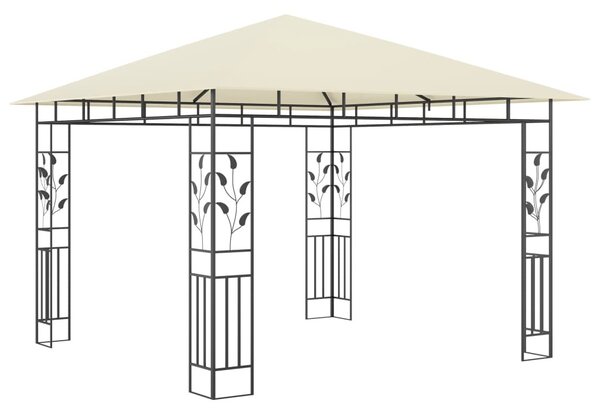 Krémszínű pavilon szúnyoghálóval 3 x 3 x 2,73 m 180 g/m²