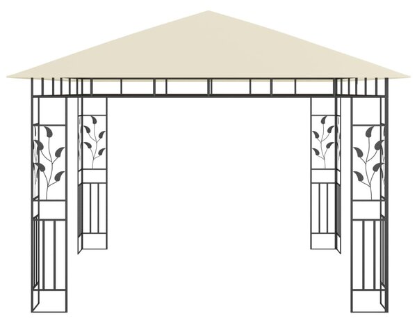 Krémszínű pavilon szúnyoghálóval 3 x 3 x 2,73 m 180 g/m²