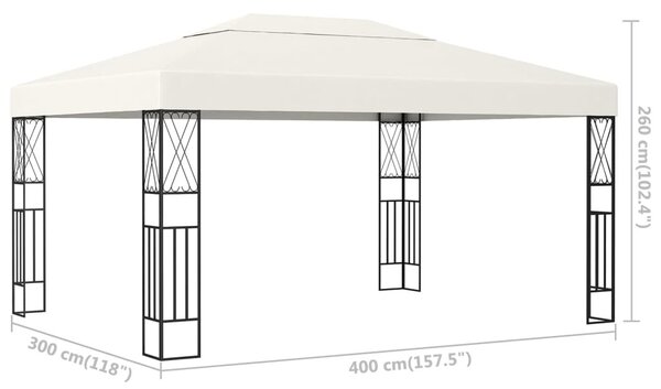 Krémszínű pavilon 3 x 4 m