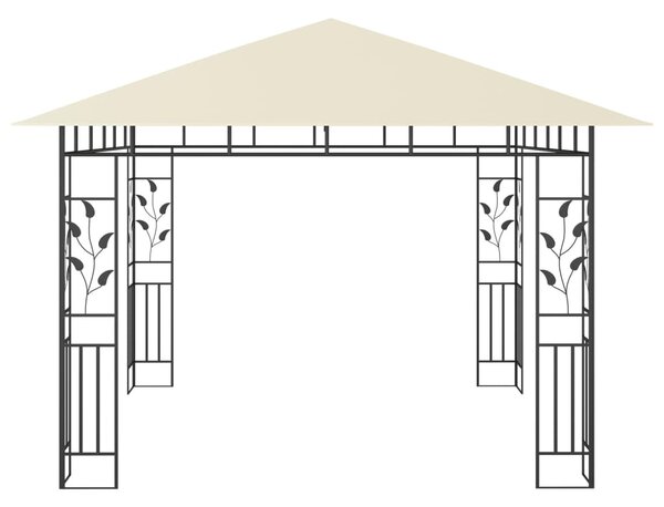 Krémszínű pavilon szúnyoghálóval 3 x 3 x 2,73 m 180 g/m²