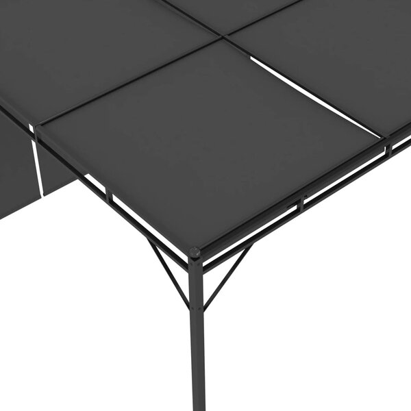 Antracitszürke kerti pavilon oldalfüggönnyel 3 x 3 x 2,25 m