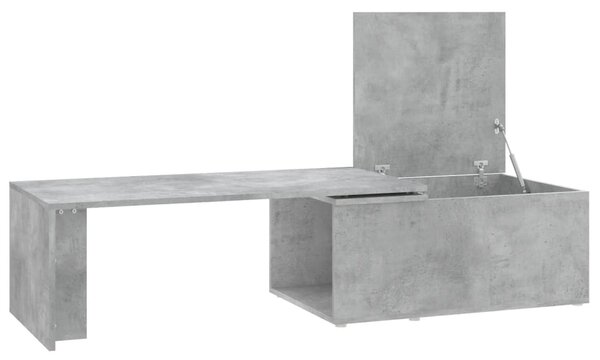 Betonszürke szerelt fa dohányzóasztal 150 x 50 x 35 cm