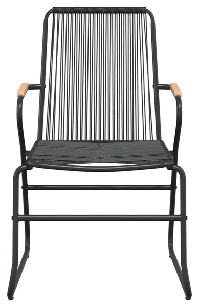3 részes fekete PVC rattan kerti étkezőgarnitúra