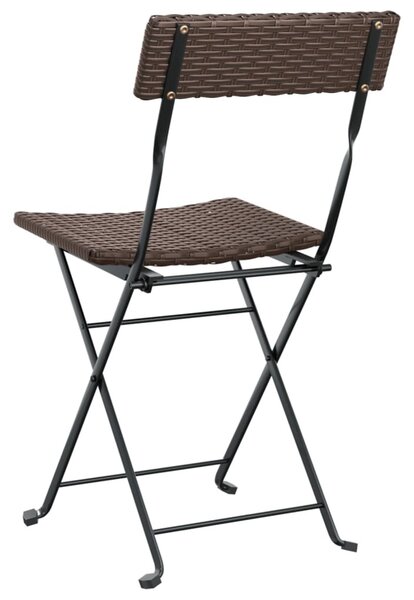 6 db barna polyrattan összecsukható bisztrószék