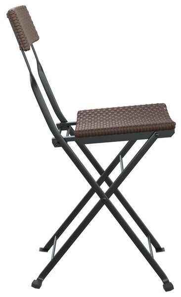 6 db barna polyrattan összecsukható bisztrószék