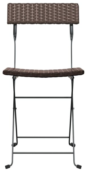 6 db barna polyrattan összecsukható bisztrószék