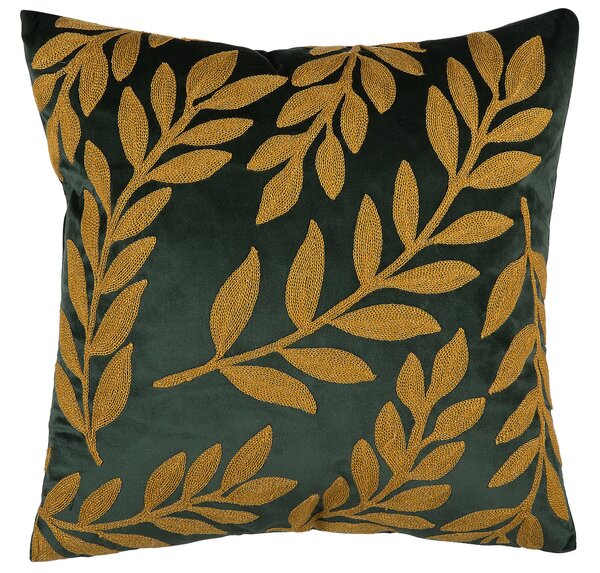 2 db díszpárna MISTLETOE Bársony 45 x 45 cm Zöld Arany Növénymintás