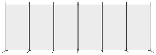 6 paneles fehér szövet térelválasztó 520x180 cm