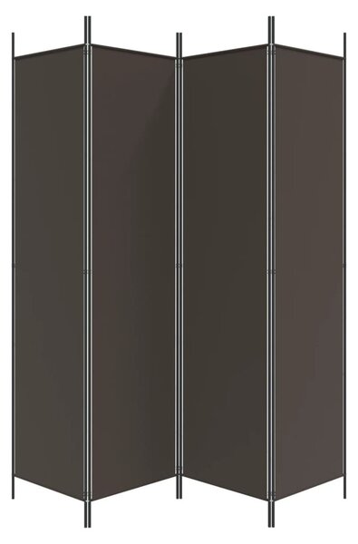4 paneles barna szövet paraván 200x200 cm
