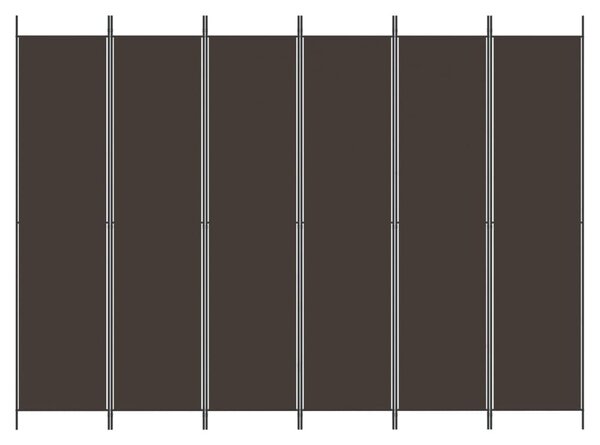 6 paneles barna szövet paraván 300 x 220 cm