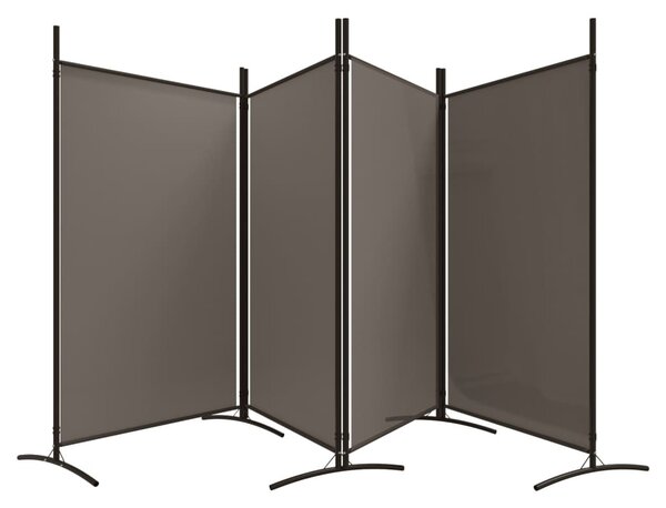 4 paneles antracitszürke szövet térelválasztó 346x180 cm