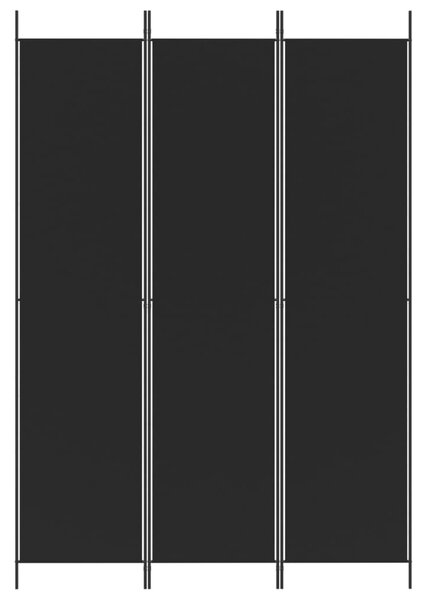 3 paneles fekete szövet térelválasztó 150x220 cm
