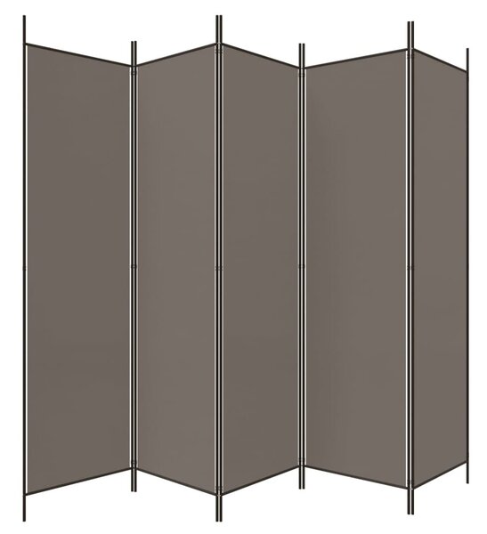 5 paneles antracitszürke szövet térelválasztó 250x200 cm
