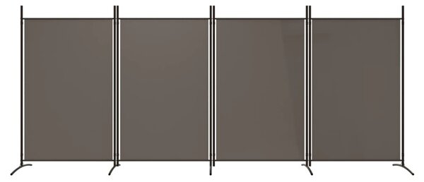 4 paneles antracitszürke szövet térelválasztó 346x180 cm
