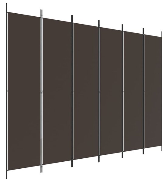 6 paneles barna szövet paraván 300 x 220 cm