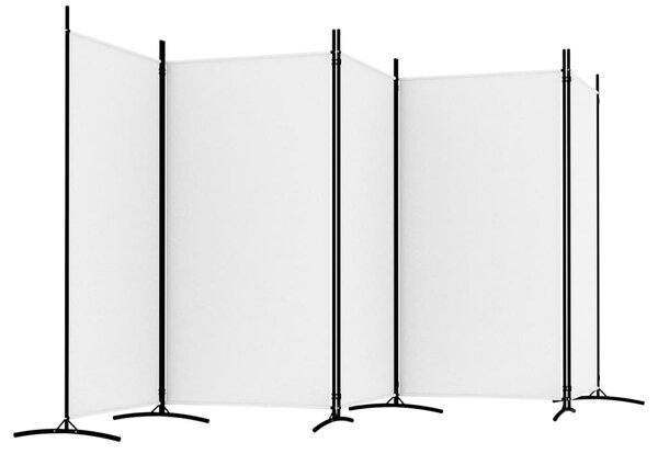 Fehér 5 paneles paraván 433x180 cm szövet