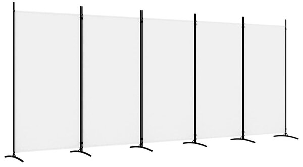 Fehér 5 paneles paraván 433x180 cm szövet