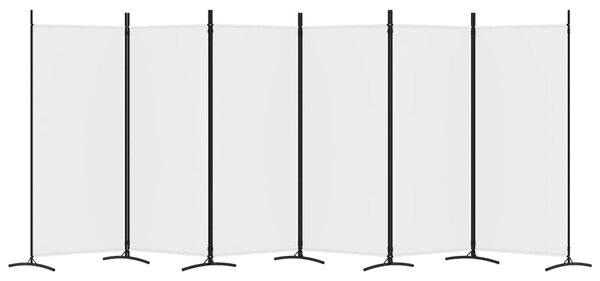 6 paneles fehér szövet térelválasztó 520x180 cm
