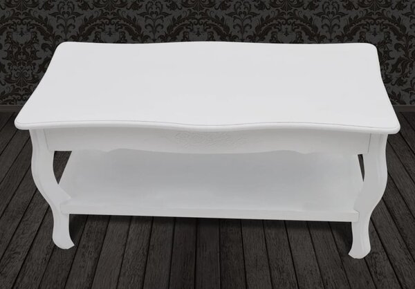 2 szintes fehér MDF dohányzóasztal