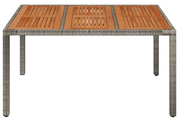 Szürke polyrattan falapos kerti asztal 150 x 90 x 75 cm