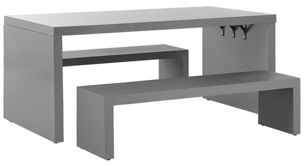 Négyszemélyes beton étkezőasztal két paddal TARANTO