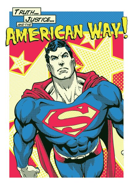 Művészi plakát Superman - American Way, (26.7 x 40 cm)