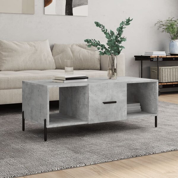 Betonszürke szerelt fa dohányzóasztal 102 x 50 x 40 cm