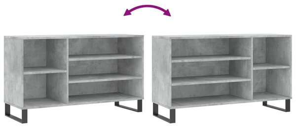 Betonszürke szerelt fa cipőszekrény 102x36x60 cm