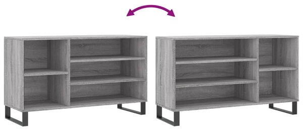 Szürke sonoma színű szerelt fa cipősszekrény 102x36x60 cm
