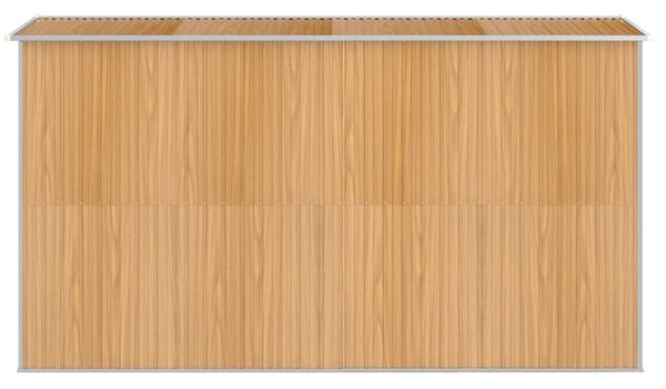 Világosbarna horganyzott acél kerti fészer 192x357x223 cm
