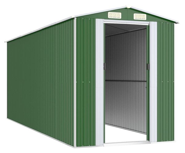 Zöld horganyzott acél kerti fészer 192x523x223 cm