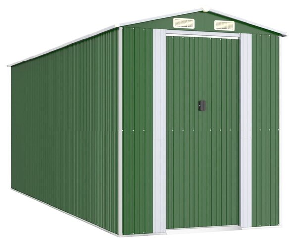 Zöld horganyzott acél kerti fészer 192x523x223 cm