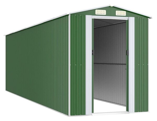 Zöld horganyzott acél kerti fészer 192x689x223 cm
