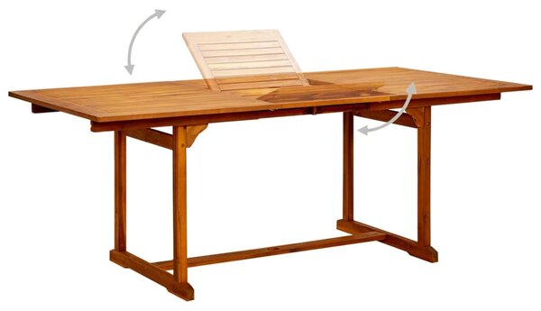 Tömör akácfa kerti étkezőasztal (150-200) x 100 x 75 cm